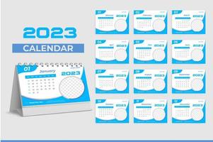 scrivania calendario 2023 modello design vettore