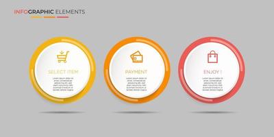 moderno attività commerciale Infografica design modello vettore con icone e 3 opzioni o passi. può essere Usato per processi diagramma, presentazioni, flusso di lavoro disposizione, striscione, flusso grafico, Informazioni grafico.eps10 vettore