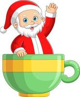 Santa Claus su su il grande tazza vettore