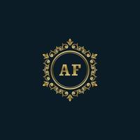 lettera af logo con lusso oro modello. eleganza logo vettore modello.