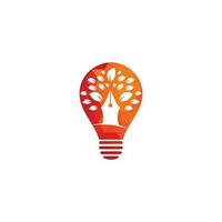 penna albero lampadina forma concetto logo design modello. penna albero foglia creativo attività commerciale logo design vettore