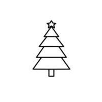 Natale albero icona, vettore illustrazione su bianca sfondo