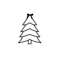 Natale albero icona, vettore illustrazione su bianca sfondo