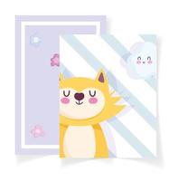 baby shower adorabile gatto carta a strisce sullo sfondo vettore