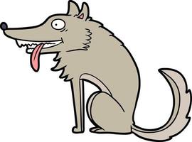 vettore lupo personaggio nel cartone animato stile