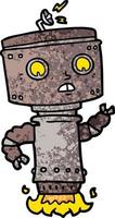 retrò grunge struttura cartone animato carino robot vettore