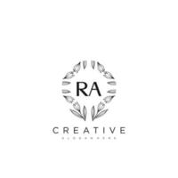 RA iniziale lettera fiore logo modello vettore premio vettore arte
