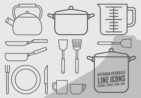 Icone di utensili da cucina vettore