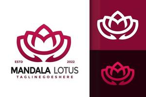 m mandala loto fiore logo disegno, marca identità loghi vettore, moderno logo, logo disegni vettore illustrazione modello