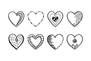 doodle del cuore, amore, illustrazione vettoriale. vettore