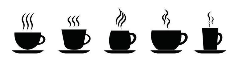 impostato di caffè tazza icona. vettore illustrazione