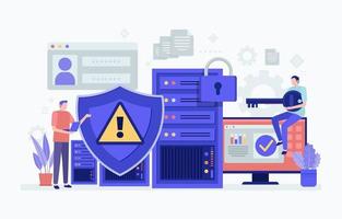 illustrazione di sicurezza informatica vettore