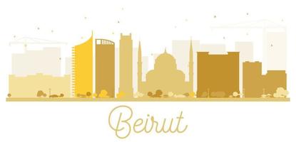 beirut città orizzonte d'oro silhouette. vettore