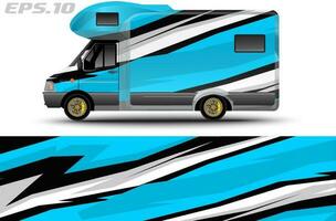 camper furgone auto avvolgere design vettore per veicolo vinile adesivi e settore automobilistico decalcomania livrea