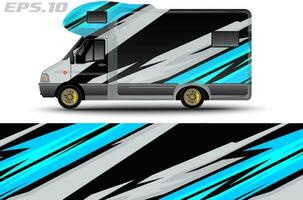 camper furgone auto avvolgere design vettore per veicolo vinile adesivi e settore automobilistico decalcomania livrea
