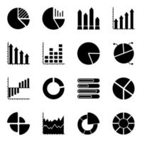 pacchetto di icone piatte di grafici vettore