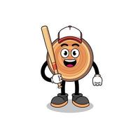 legna grano portafortuna cartone animato come un' baseball giocatore vettore