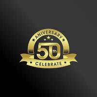 50 anni anniversario logo modello con nastro vettore