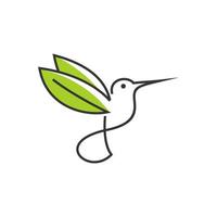 uccello linea arte logo icona e simbolo vettore modello