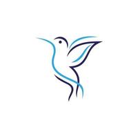 uccello linea arte logo icona e simbolo vettore modello