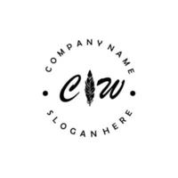 iniziale cw lettera logo elegante azienda marca lusso vettore