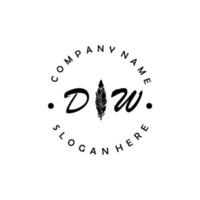 iniziale dw lettera logo elegante azienda marca lusso vettore