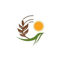 Grano grano agricoltura logo design vettore modello