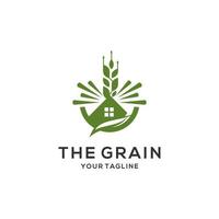 Grano grano agricoltura logo design vettore modello