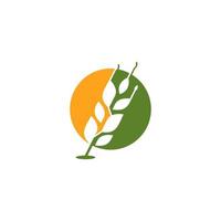 Grano grano agricoltura logo design vettore modello