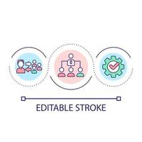 esecutivo manager ciclo continuo concetto icona. aziendale amministratore astratto idea magro linea illustrazione. capo competenza. verticale organizzazione. isolato schema disegno. modificabile ictus. vettore