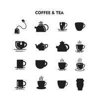 tè icona. impostato di caffè e tè icona logo vettore