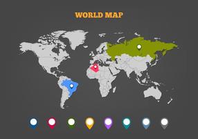 Legenda mappa vettoriale con pennarelli colorati