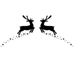 Due renne saltare per ogni altro con stelle isolato su bianca vettore