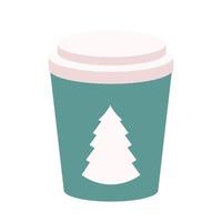 Natale caffè tazza con Natale decorazione. isolato vettore illustrazione.