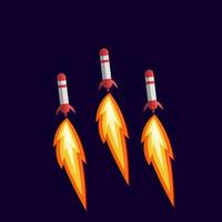 missili lanciare e decollare fuoco colonna combattere missili lancia vettore illustrazione