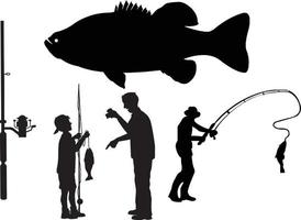 pesca silhouette vettore. pesce silhouette vettore. vettore