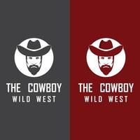 cowboy logo vettore con slogan modello