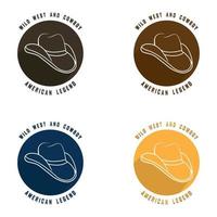 cowboy logo vettore con slogan modello