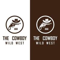 cowboy logo vettore con slogan modello