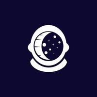 Luna astronauta logo concetto idee vettore