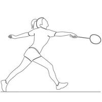 badminton giocatore continuo linea disegno vettore linea arte