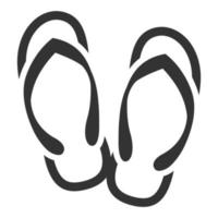 nero e bianca icona pantofola sandalo vettore