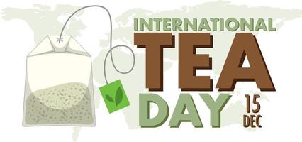 internazionale tè giorno testo bandiera design vettore