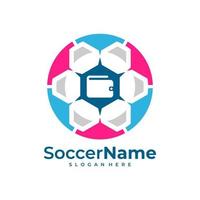 portafogli calcio logo modello, calcio logo design vettore