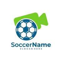 telecamera calcio logo modello, calcio logo design vettore