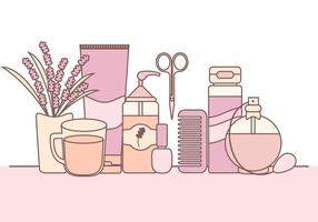 Illustrazione vettoriale di prodotti per la cura della pelle