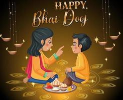 contento bhai dooj manifesto design vettore