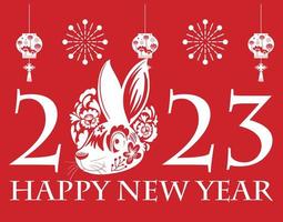 contento nuovo anno 2023 anno di il coniglio vettore