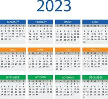 nuovo anno calendario 2023 vettore