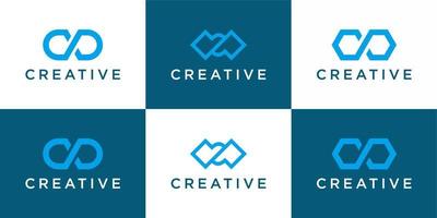 impostato di creativo monogramma logo design modello infinito vettore